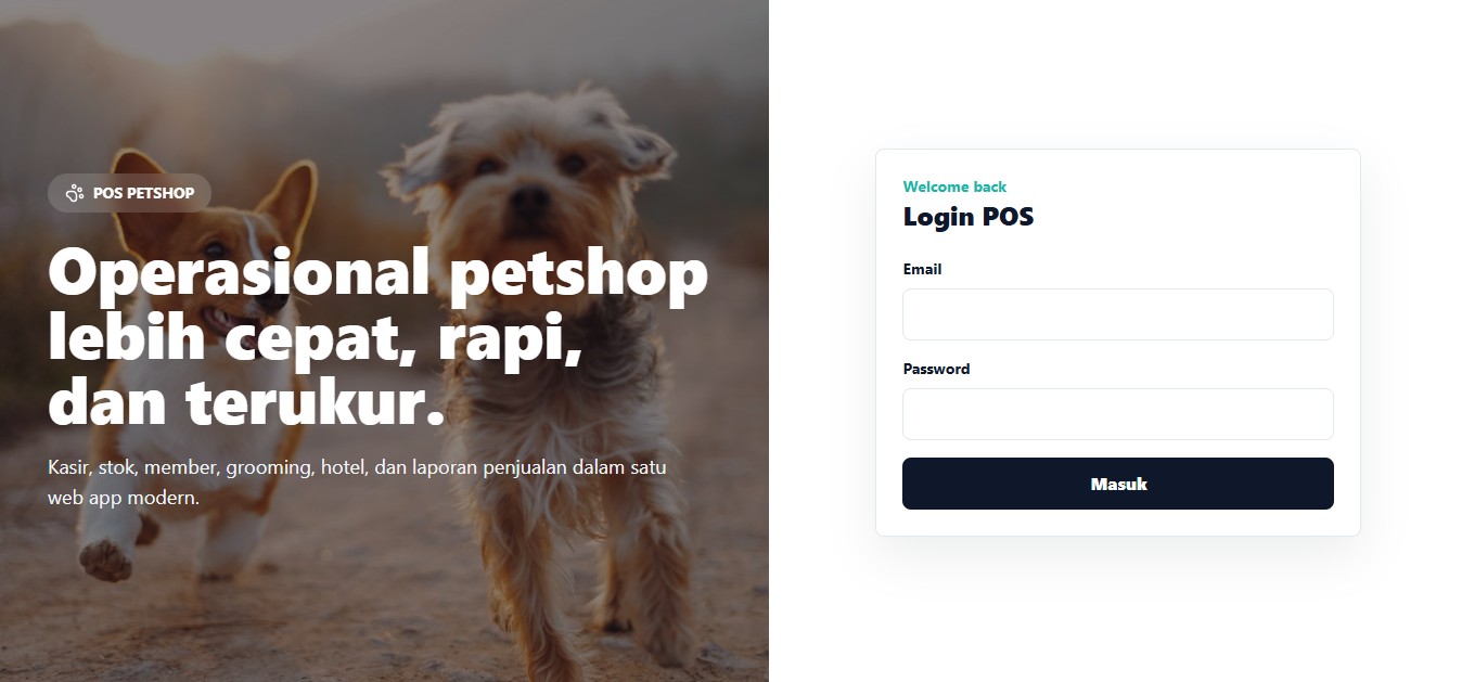 Petshop POS interface preview